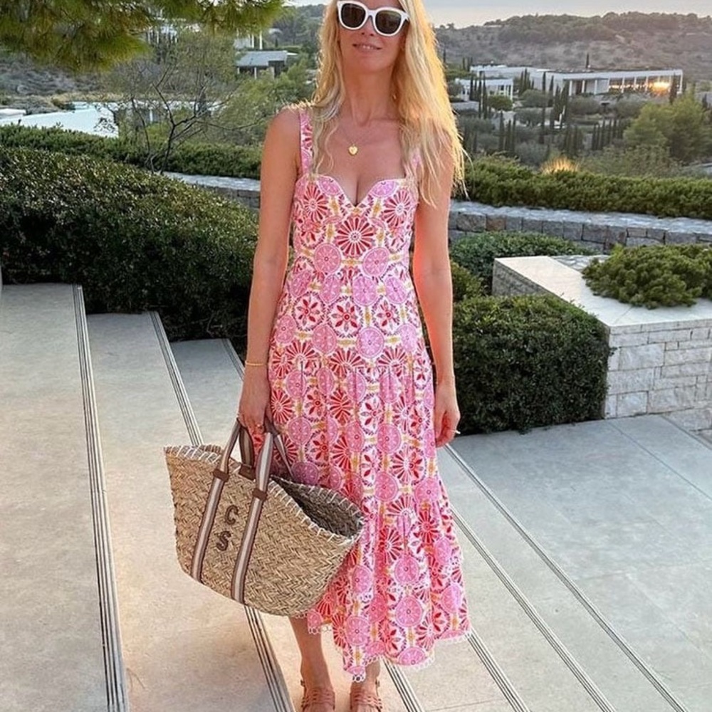 Borgo de Nor Floral Pink and Red Women's Dress - 6